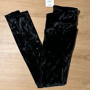 High waisted crushed velour crossover leggings